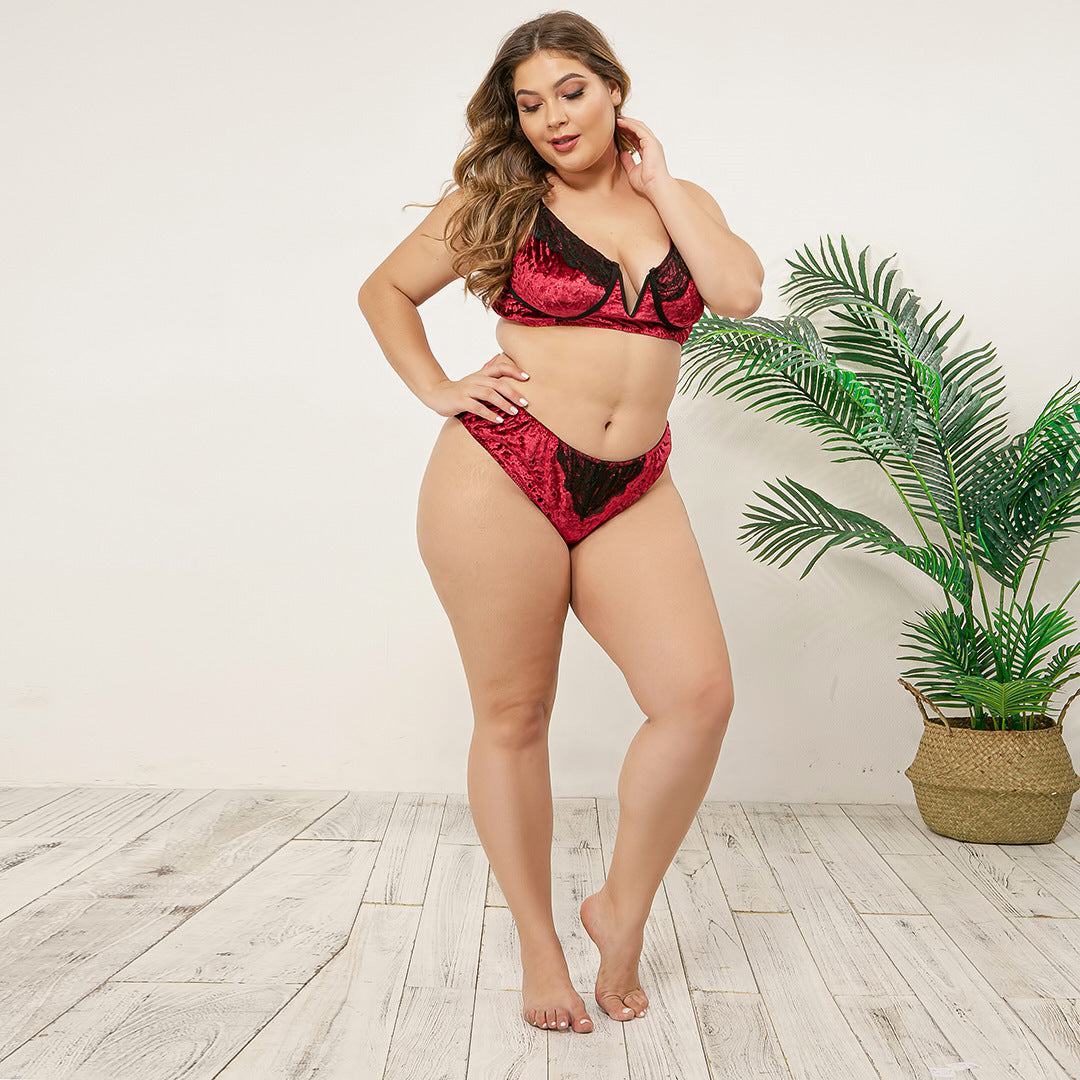Sous vêtement grande taille pour femme rouge et noir