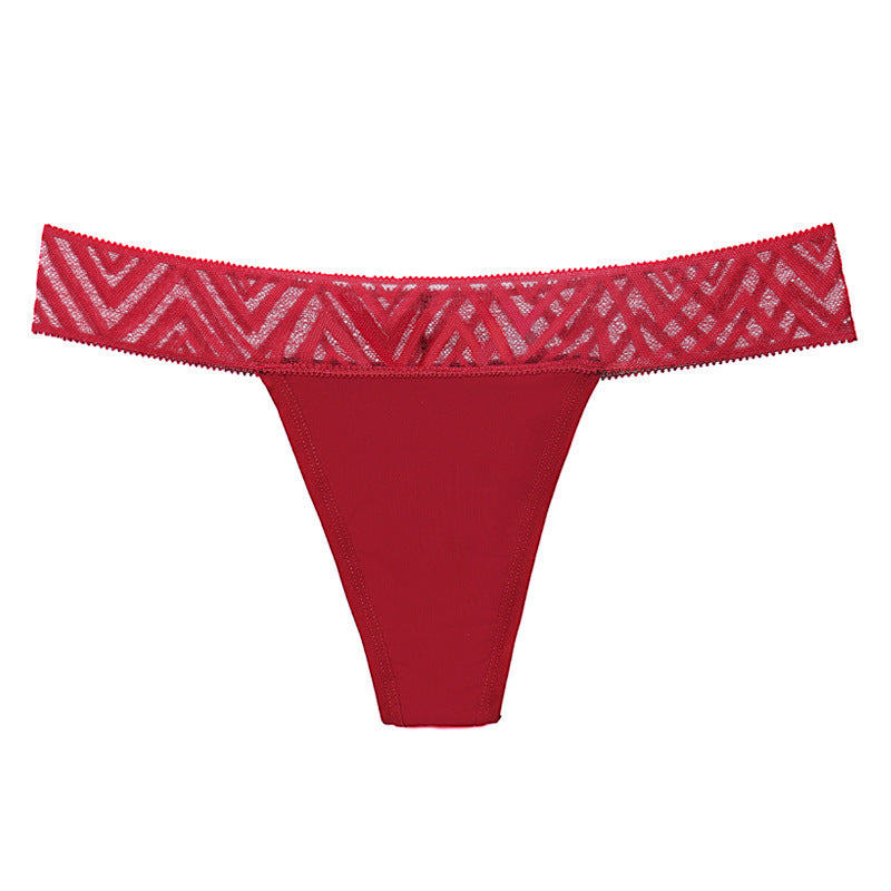 String dentelle grande taille rouge